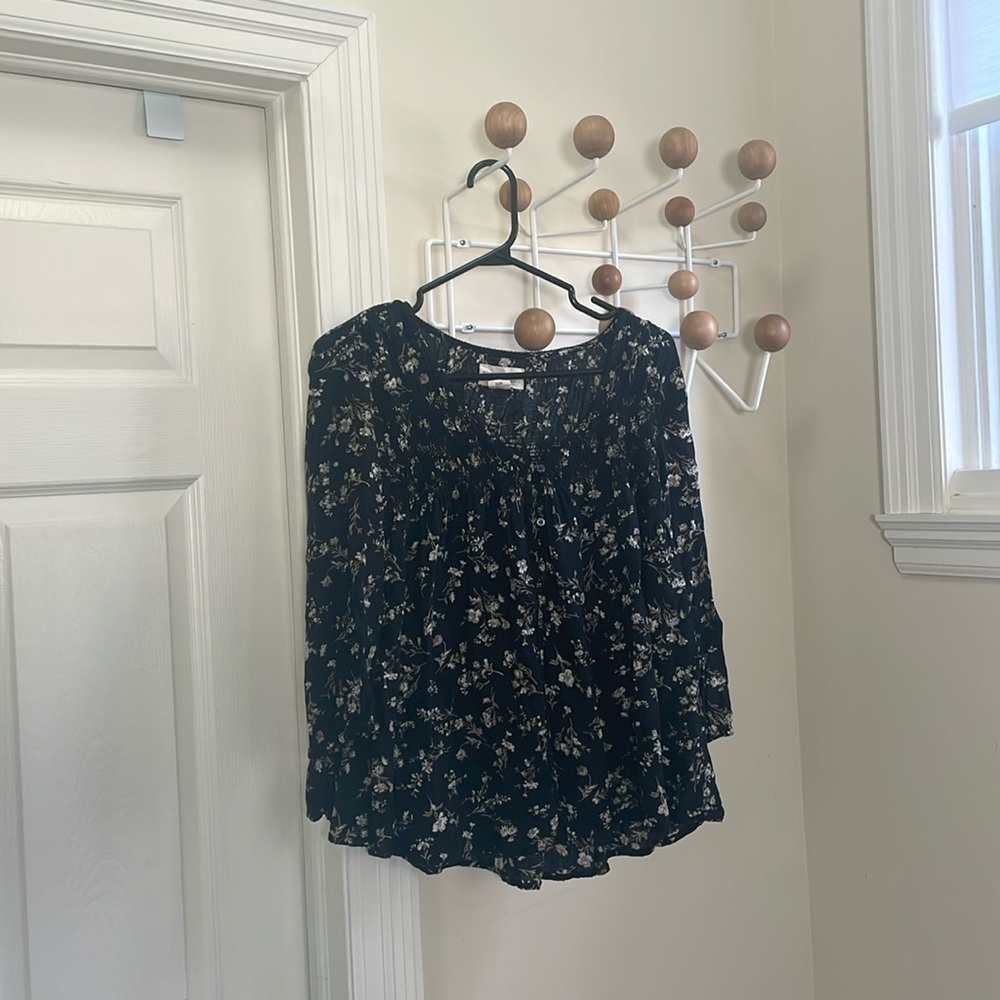 Ralph Lauren - Denim & Supply - Flowy Floral Top - Black / White - M